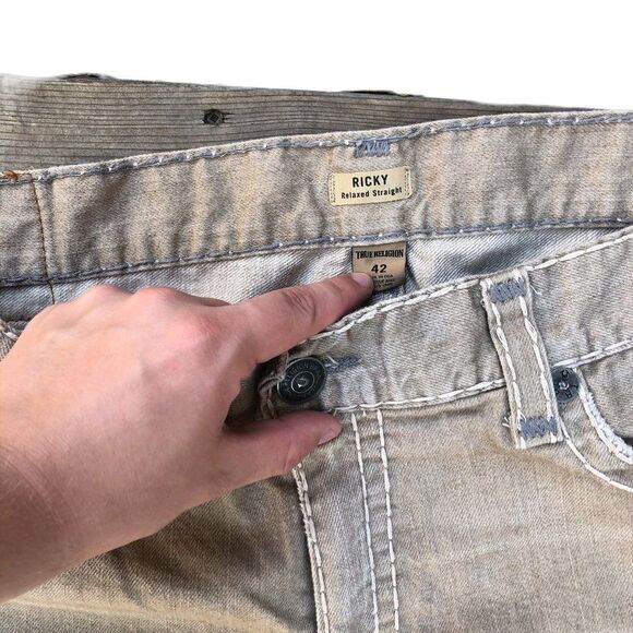 RARE True Religion Jeans Size 42 RICKY FLAP T Brown - Picture 12 of 12